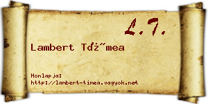 Lambert Tímea névjegykártya
