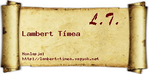Lambert Tímea névjegykártya